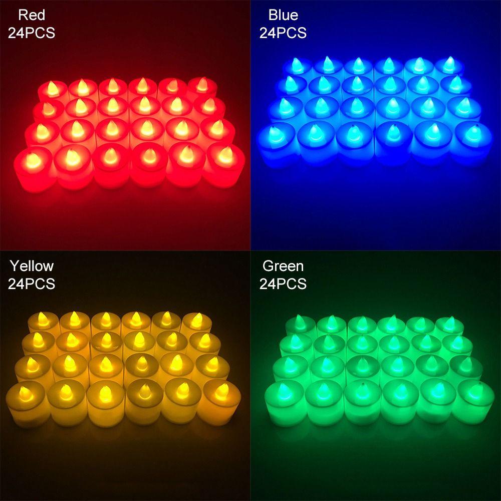 PINEVN Bộ 24 Đèn Nến Giả Bằng Nhựa Sử Dụng Pin Dùng Trang Trí Tiệc Cưới