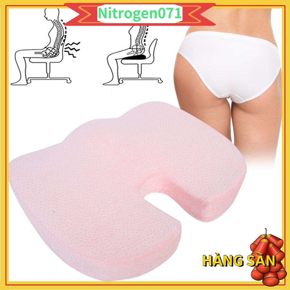 Nitrogen071 Gối chỉnh hình xương cụt Ghế giảm đau đệm Văn phòng hông màu hồng
