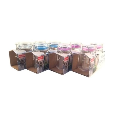 Daiso Hũ Đựng Gia Vị 5 X 8.5 X 18.5 Cm (Cái) Glass Canister With Air Tight Lid 2P