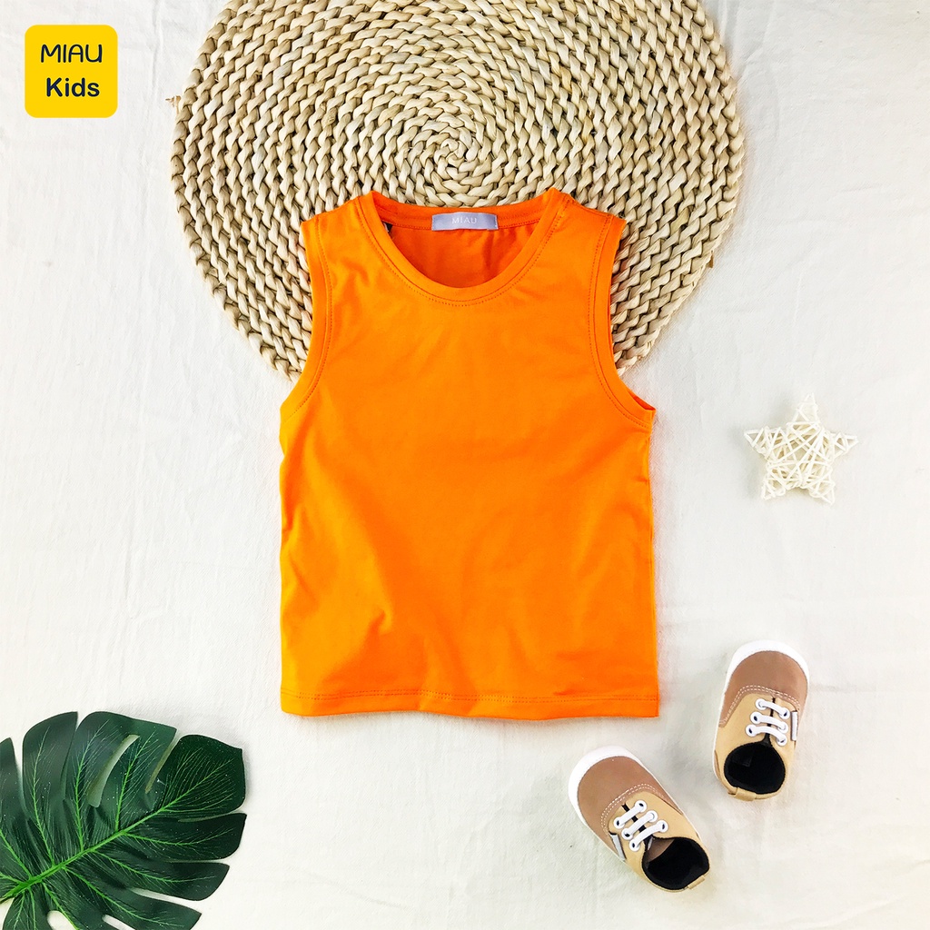 Áo Thun Ba Lỗ Trơn Cho Bé nhiều màu, Chất Liệu Thun Cotton Mềm Mịn Thoáng Mát Cho Bé mặc nhà thoải mái - MiauKids