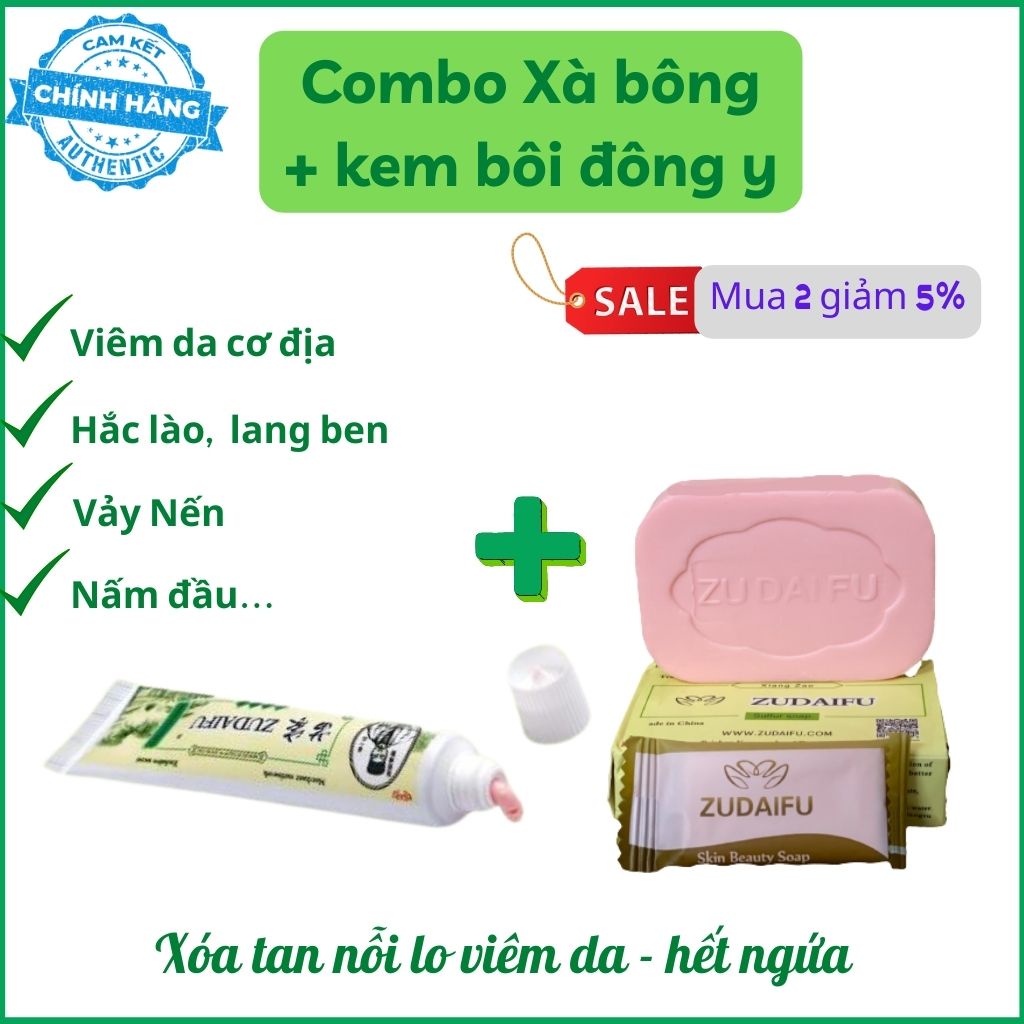 Combo kem bôi & xà bông tắm thảo dược thiên nhiên| an toàn cho da| hết viêm da