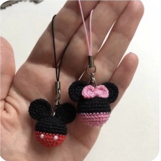 Móc khoá hình Mickey bằng len - đồ Handmade