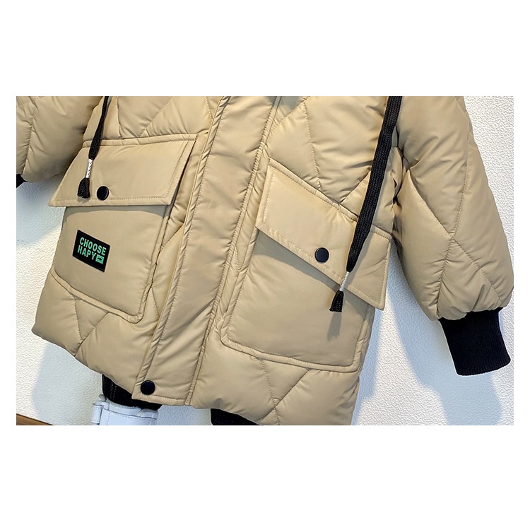 Xả Lẻ Size  Áo khoác phao dáng dài cho bé trai trần bông lót lông siêu dày size đại cho bé 15-45kg