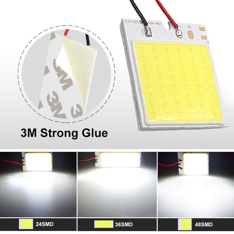 1 Bóng Đèn LED C5W C10W COB 12V 31mm 36mm 39mm 42mm T10 W5W Cho Xe Hơi