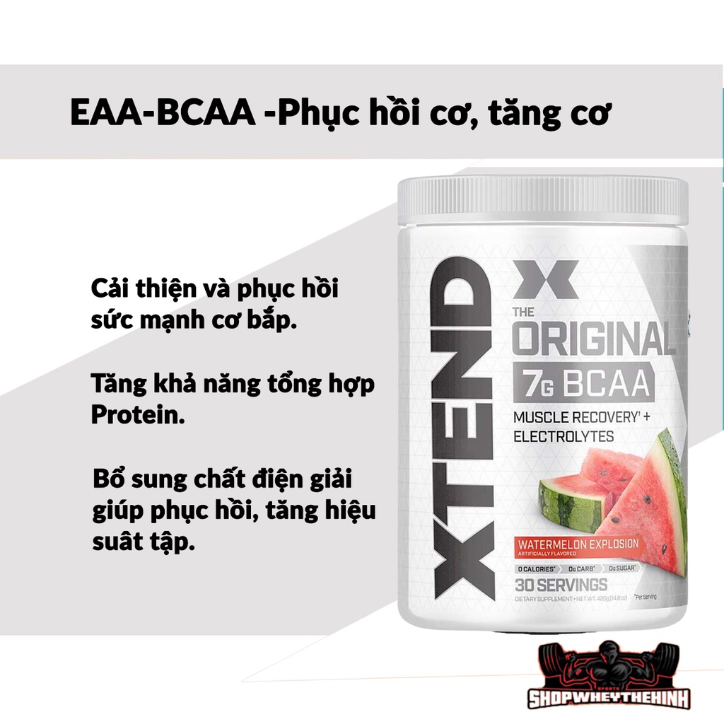 Sữa hỗ trợ phục hồi, phát triển cơ bắp Scivation Xtend BCAAs Original tăng sức bền tập luyện
