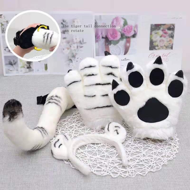 Búp Bê Nhồi Bông Hình Bàn Chân Hổ Hoạt Hình Cho Bé