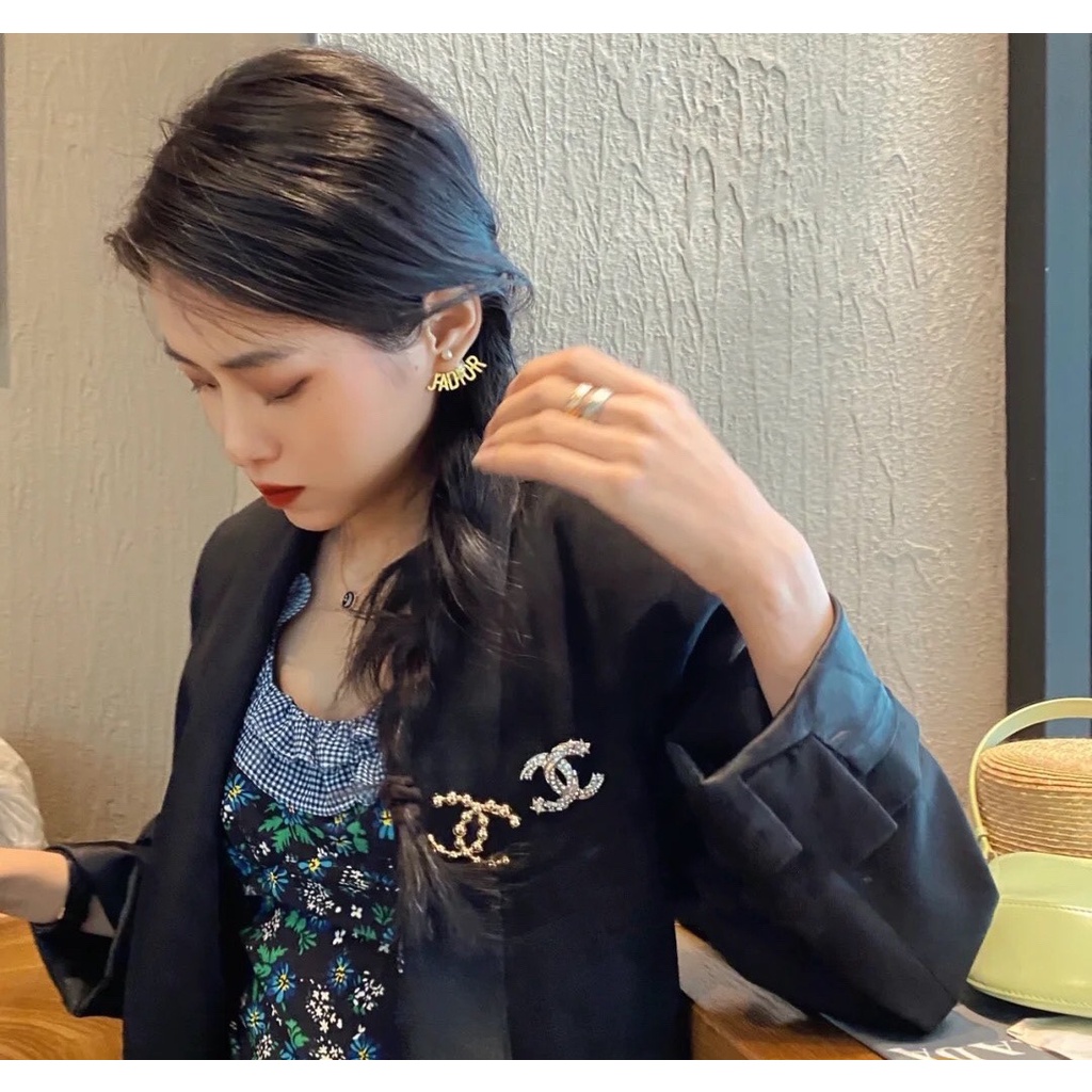 Ghim Cài Áo Mạ Bạc 925 Hình Ngôi Sao Đính Đá Thời Trang