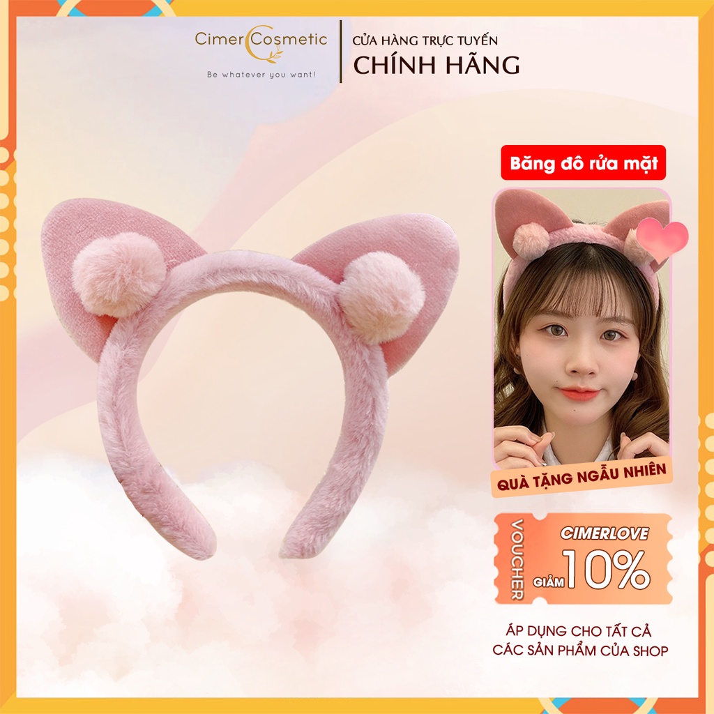 Bờm tóc băng đô rửa mặt cute hình con mèo hồng cute dễ thương giá rẻ CIMERBEAUTY