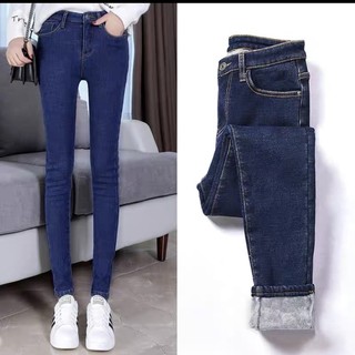 [Hàng oder 10-15 ngày về] Quần bò lót lông (có sẵn màu xanh lót lông hồng sz 27)