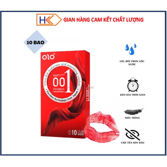 Bao Cao Su OLO 001 Gamo Đỏ Siêu Mòng, Nhiều gel, kéo dài, Nóng Ấm Hộp 10 BCS