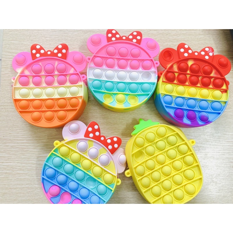 Túi Đeo Chéo Cho Bé Túi POP IT Đeo Chéo Giá Rẻ Cho Bé Gái Giảm căng Thẳng Bóp Bong Bóng Chất Liệu Bằng Sillicon