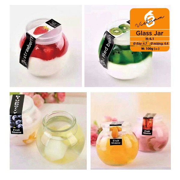 Hũ Thủy Tinh Tròn Làm Sữa Chua, Caramen, Bánh Flan, 100ml 200ml - AD062