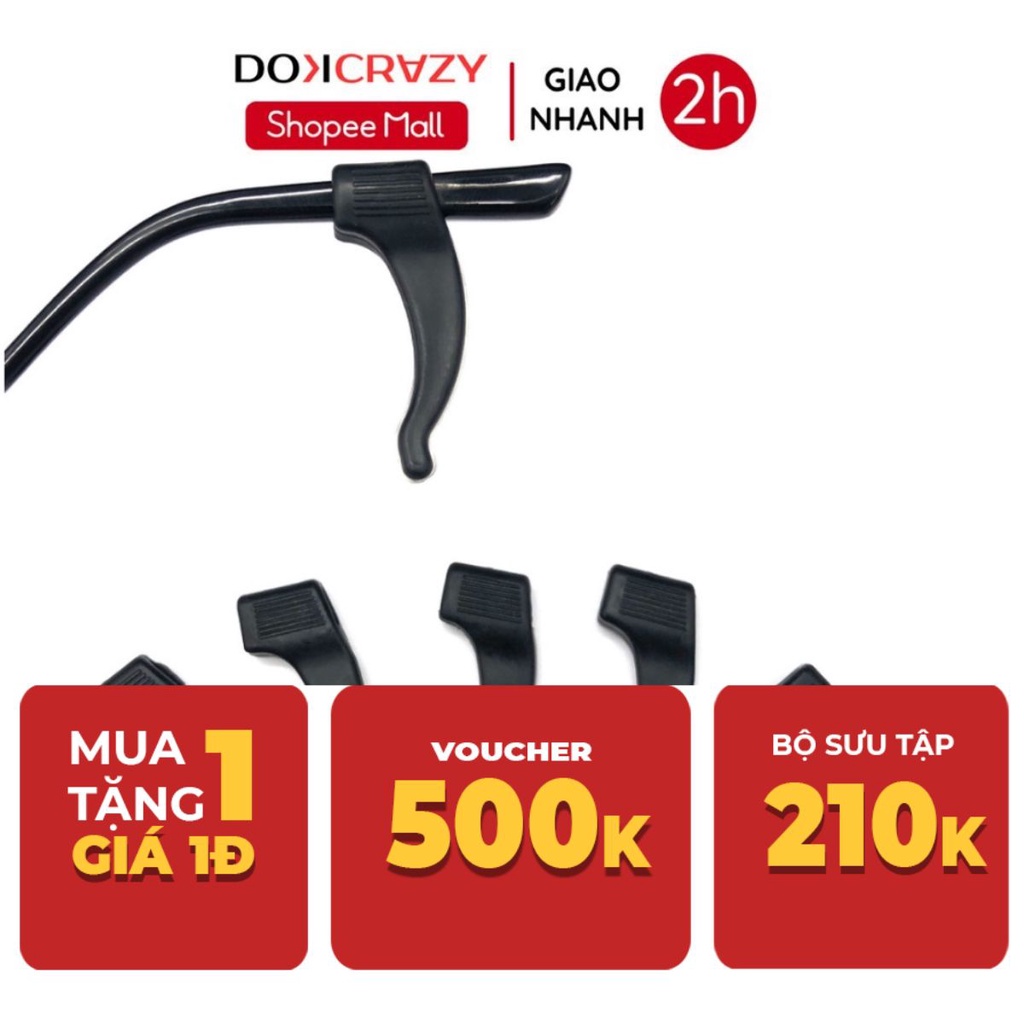Miếng cài giữ kính DOKCRAZY làm êm tai, tránh tuột kính bằng silicon siêu bền, hình móc câu chống trượt