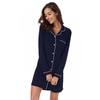 Đầm F21 mặc nhà cổ sơ mi viền trắng