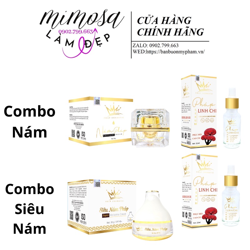 Combo Kem Nám + Serum Linh Chi Pháp Cosmetics chính hãng