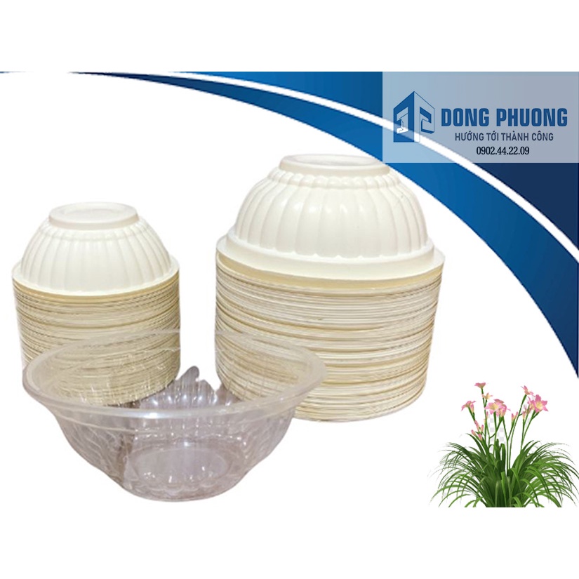 Lốc 50 Chén nhựa (size bát ăn cơm) dùng một lần dùng đựng canh, bún cơm tiện lợi - đông phương đồ dùng 1 lần