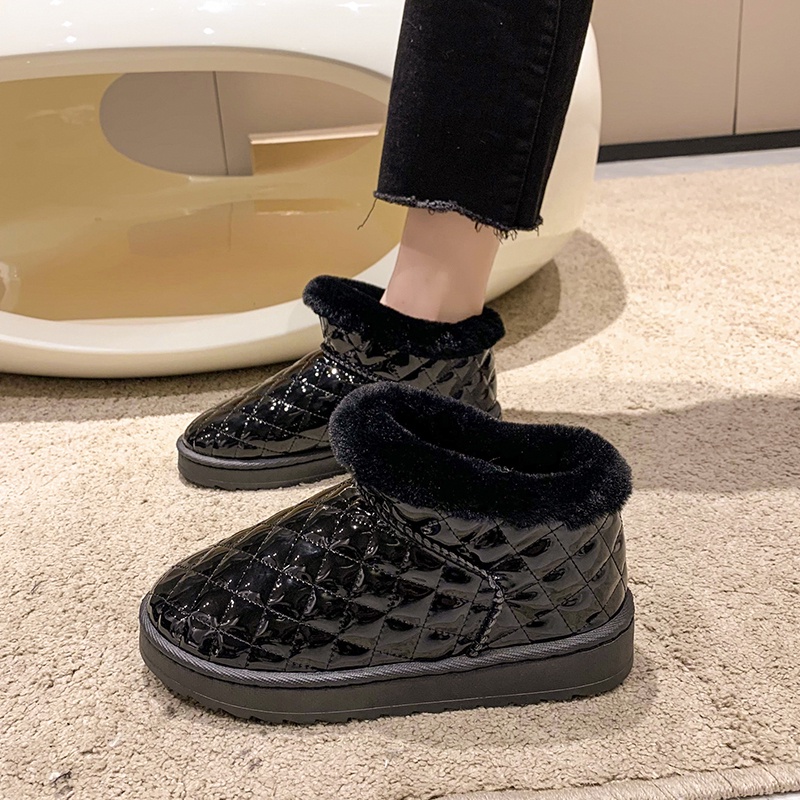 Giày Bốt Da Chống Trượt Giữ Ấm Thời Trang Cho Nữ