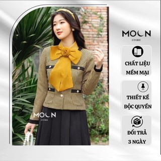 Áo vest nữ lửng dạ tweed, áo khoác blazer nữ công sở thiết kế hàn quốc MVE612 Moon
