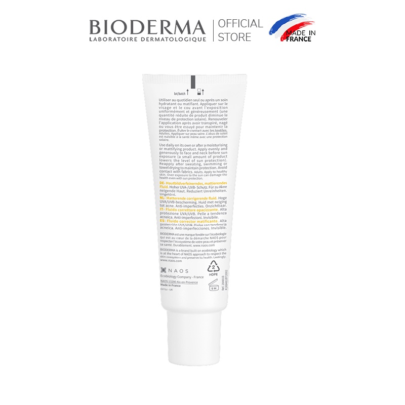 Chống nắng dành cho da mụn Bioderma Photoderm Akn Mat Spf30 - 40ml