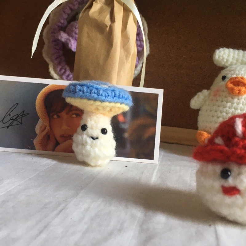 Móc khoá hình nấm độc lạ đáng yêu bằng len