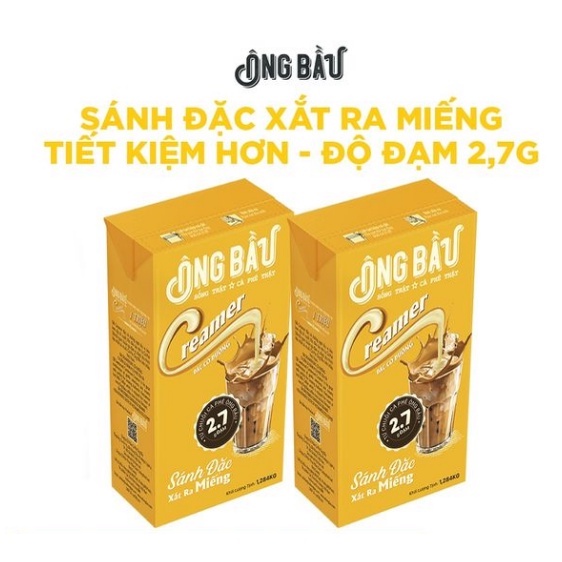 ÔNG BẦU - Thùng 12 Hộp Sữa Ông Bầu Creamer Đặc Có Đường - Hộp 1,284 Kg