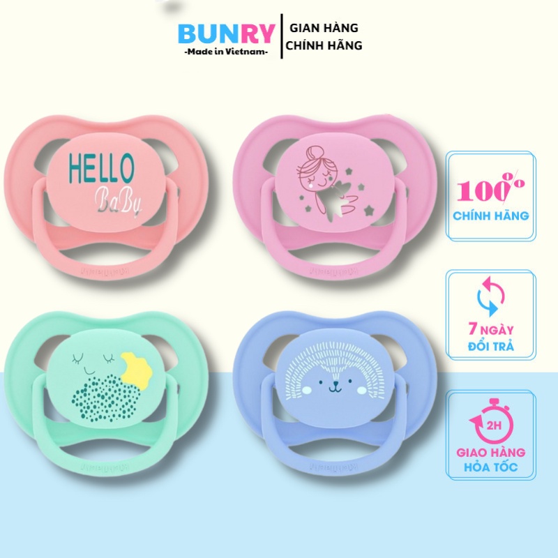 Ti ngậm Kichilachi Ultra Air, núm vú ngậm cho trẻ sơ sinh 0-6m chất liệu Silicone, ti giả êm dịu với nướu lợi Bunry shop