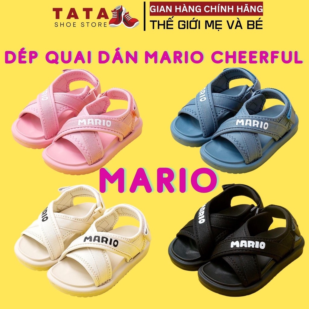 Dép quai dán cho bé Cheerful Mario, sandal bé trai bé gái chống trơn trượt hàng CHÍNH HÃNG CM TATA