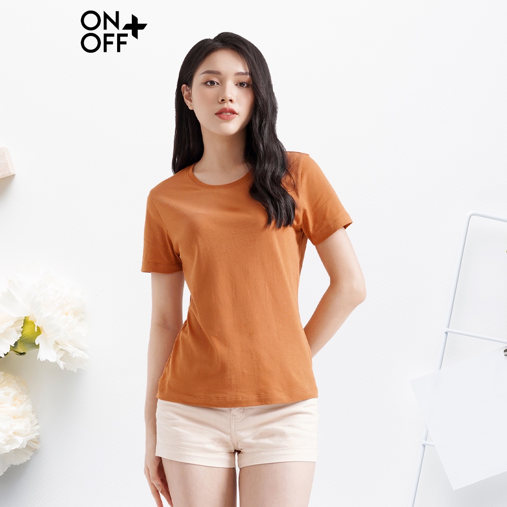 Áo thun nữ ONOFF chất liệu Cotton tự nhiên mềm mại, thoáng khí - 16TS22S138