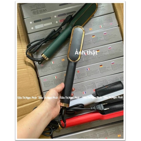 Lược Điện Chải Tóc - Uốn, Duỗi, Tạo Kiểu Tóc Chuyên Nghiệp - Làm Nóng Nhanh Với 6 Mức Nhiệt Bảo Vệ Tóc