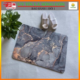 Thảm Lau Chân phòng tắm Silicon siêu thấm hút nước chùi đế cao su chống trơn trượt khách sạn cao cấp 50 x 80 CM