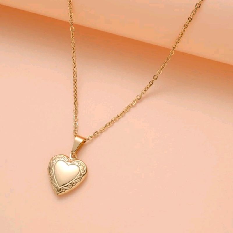 Dây chuyền mề đay trái tim có thể mở đựng hình được phong cách cổ điển vintage
