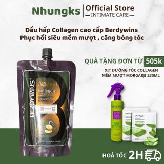 Kem ủ tóc, hấp tóc phục hồi tóc hư tổn Berdywins 500ml siêu mềm mượt chăm sóc tóc khô xơ uốn nhuộm- Nhungks.store
