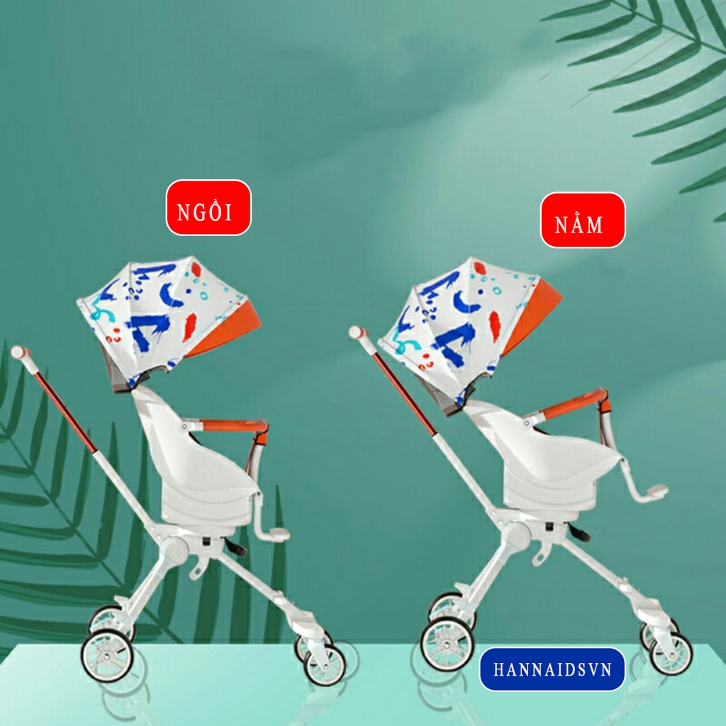 Xe đẩy gấp gọn cho bé X8 Pro đi du lịch, Xe đẩy cho bé 2 chiều ngả 4 tư thế cao cấp