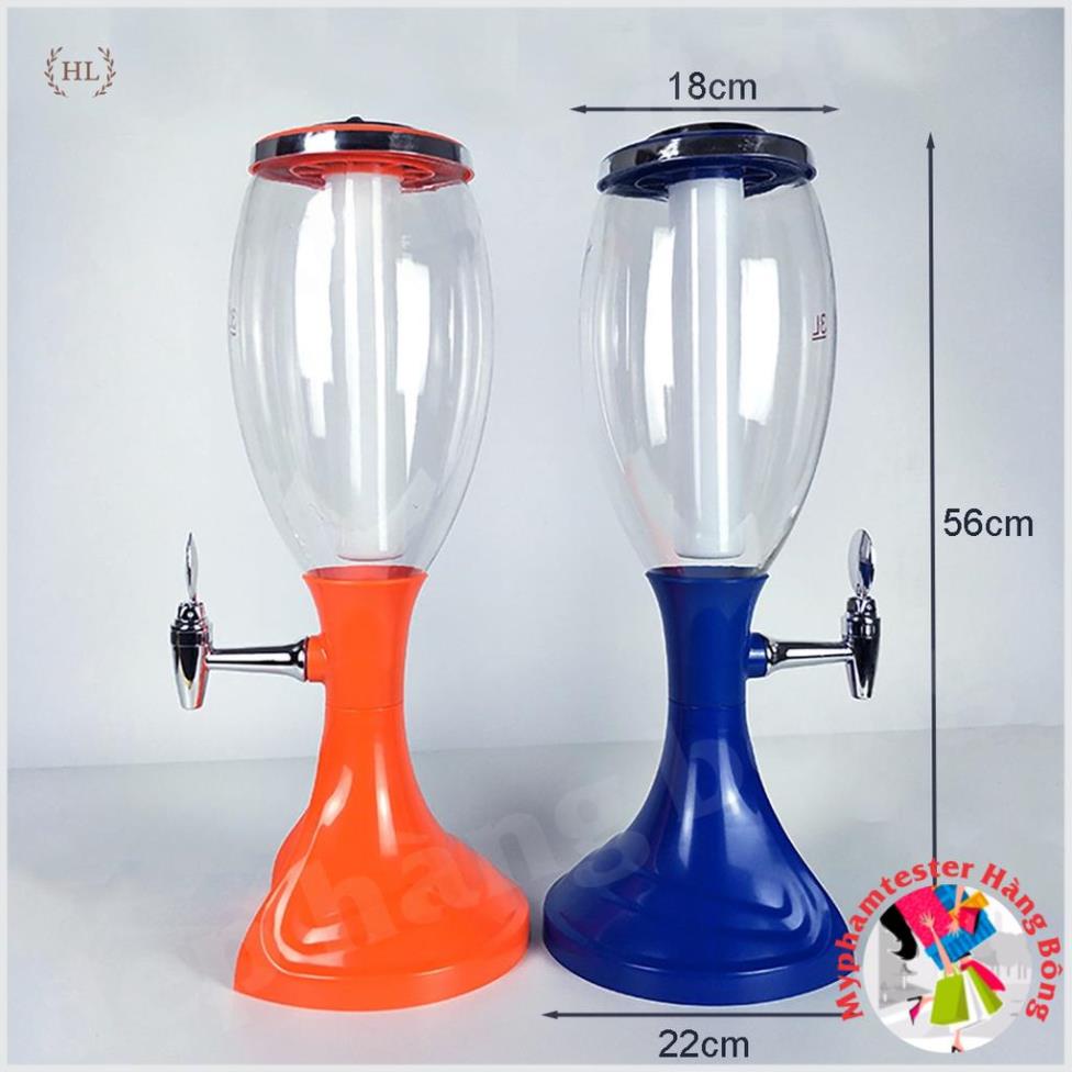 THÁP BIA 3 Lít - Đèn Led 7 màu (Bình nước hoa quả buffet) | Cây bia | Tháp đựng bia - nước hoa quả giữ lạnh