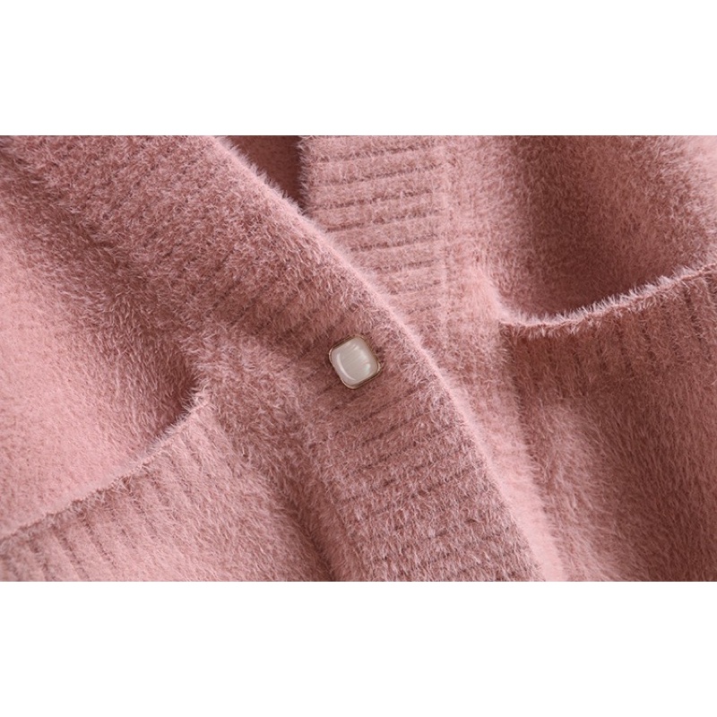 Áo Cardigan len lông thỏ phối cúc ngọc tay bồng xinh xắn | BigBuy360 - bigbuy360.vn