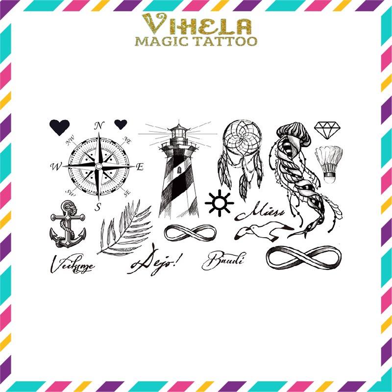 Hình xăm dán tạm thời chống nước MAGIC TATTOO lên hình ngay VIHELA DM 087