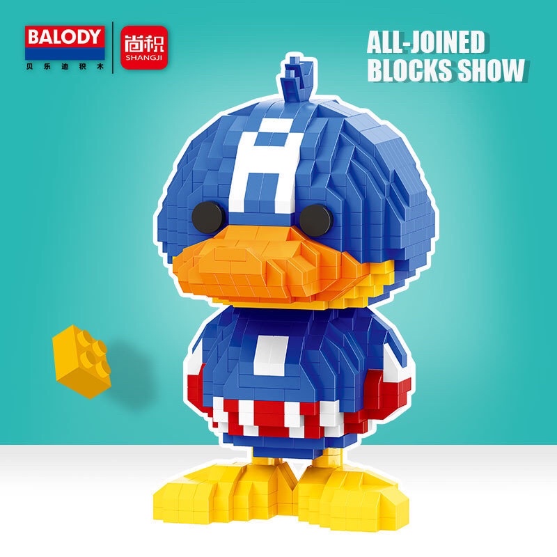 Đồ chơi lắp ráp, mô hình 3d khối nhựa Vịt Donald, đồ chơi lắp ghép