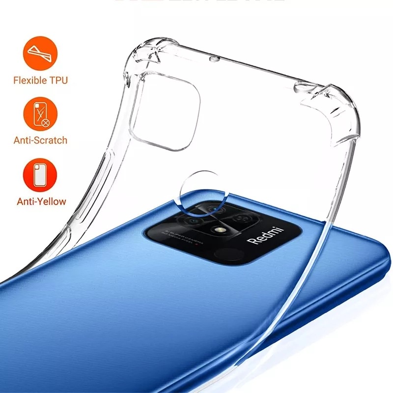 Ốp lưng Xiaomi Redmi 10A dẻo trong suốt lồi 4 góc chống sốc hạn chế ố vàng ôm khít máy