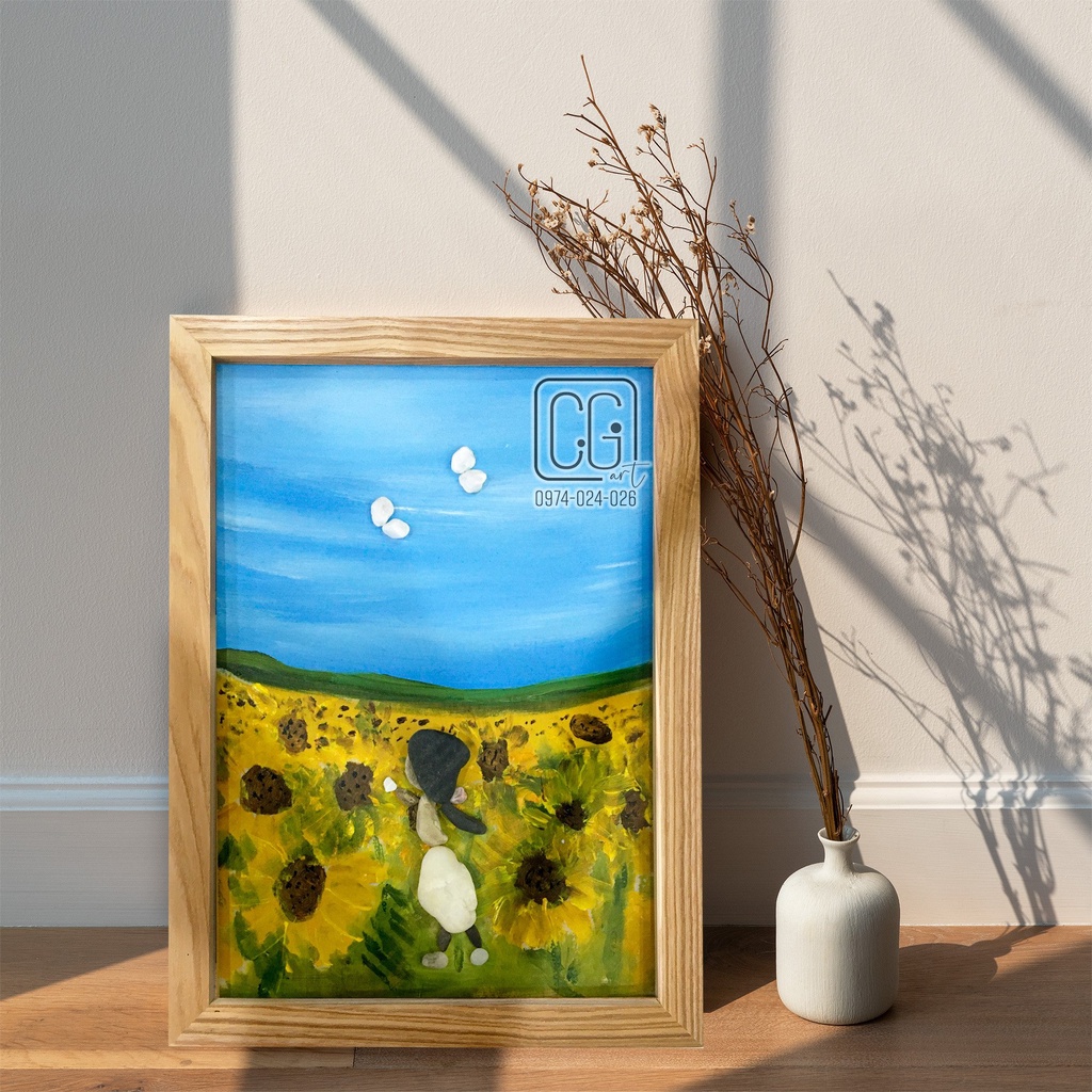 Tranh treo tường trang trí CHIGI ART handmade quà tặng ý nghĩa từ sỏi