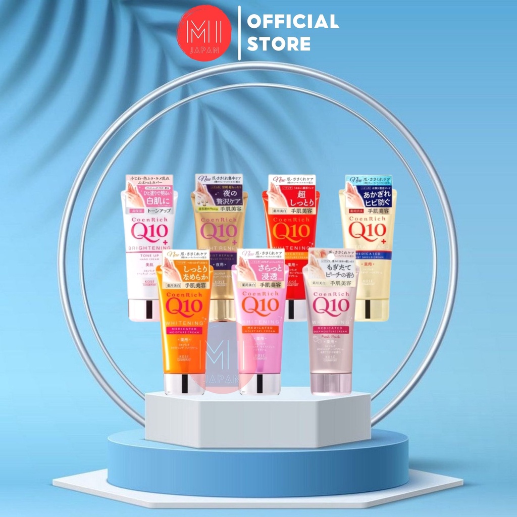 Kem dưỡng da tay Kose Hand Cream Q10 Nhật Bản giúp dưỡng trắng mịn, cấp ẩm sâu cho tay