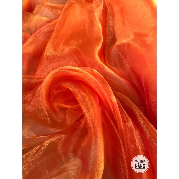 Vải Voan kính ánh nhũ phồng, mềm