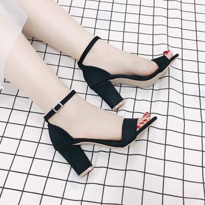 Giay cao gót 7 phân gót vuông size nhỏ 31 32 33 34