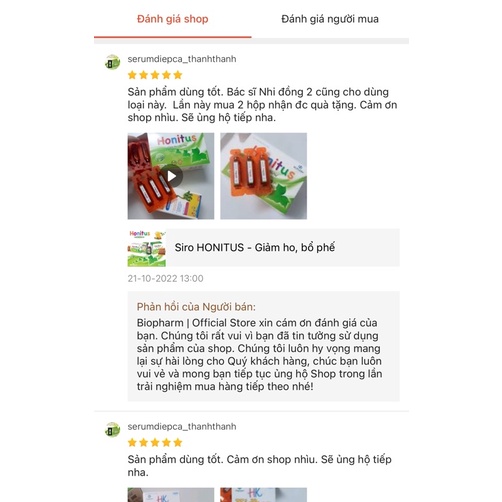 Siro HONITUS - Giảm ho, bổ phế