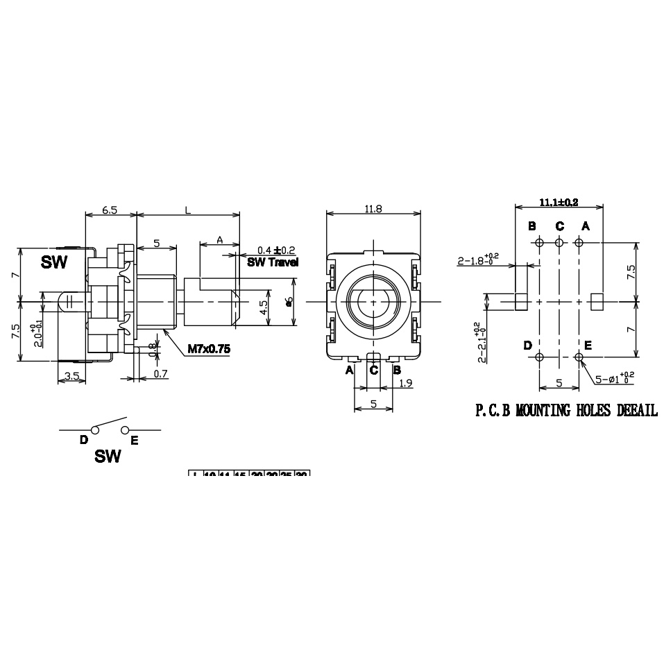Bộ Mã Hóa EC11 EC11 EC11 Kỹ Thuật Số 20MM 15MM