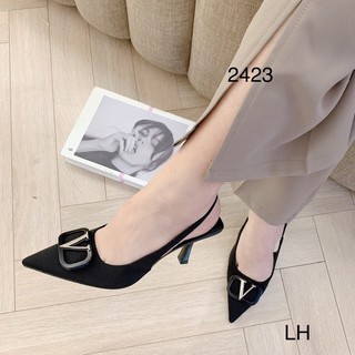 Giày cao gót mũi nhọn  quai sau khoá V gót 7cm hàng đẹp
