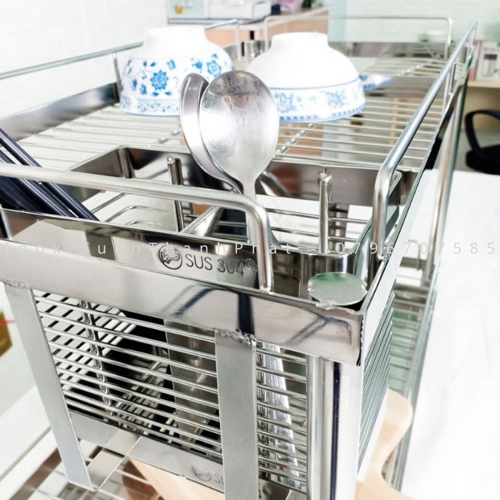 Kệ chén 2 tầng INOX 304 CAO CẤP - Kệ úp bát Inox Tuấn Thành Phát