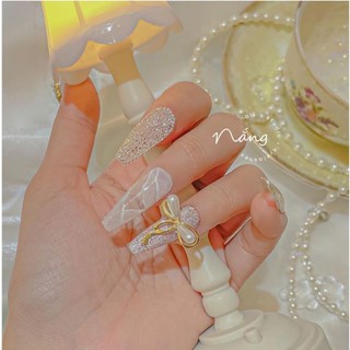 Set 10 móng úp thiết kế thủ công gắn charm cao cấp - N138