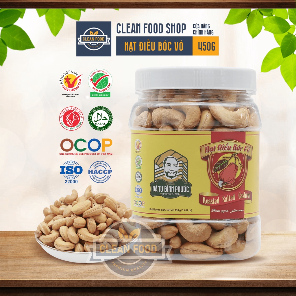 Hạt Điều Bóc Vỏ Bà Tư Bình Phước Hộp 450g