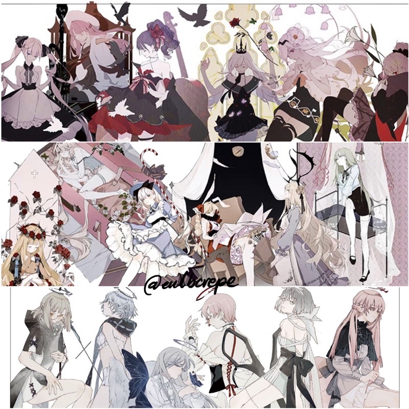 3 mẫu băng dính PET tape hoạ tiết thiếu nữ nhiều chủ đề