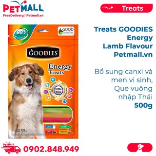 Treats GOODIES Energy Lamb Flavour 500g - Bổ sung canxi và men vi sinh, hình que vuông nhập Thái Petmall